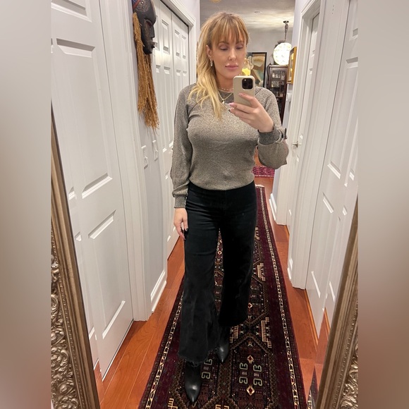 Molly Bracken metallic silver gray open sleeve sweater - Picture 4 of 5